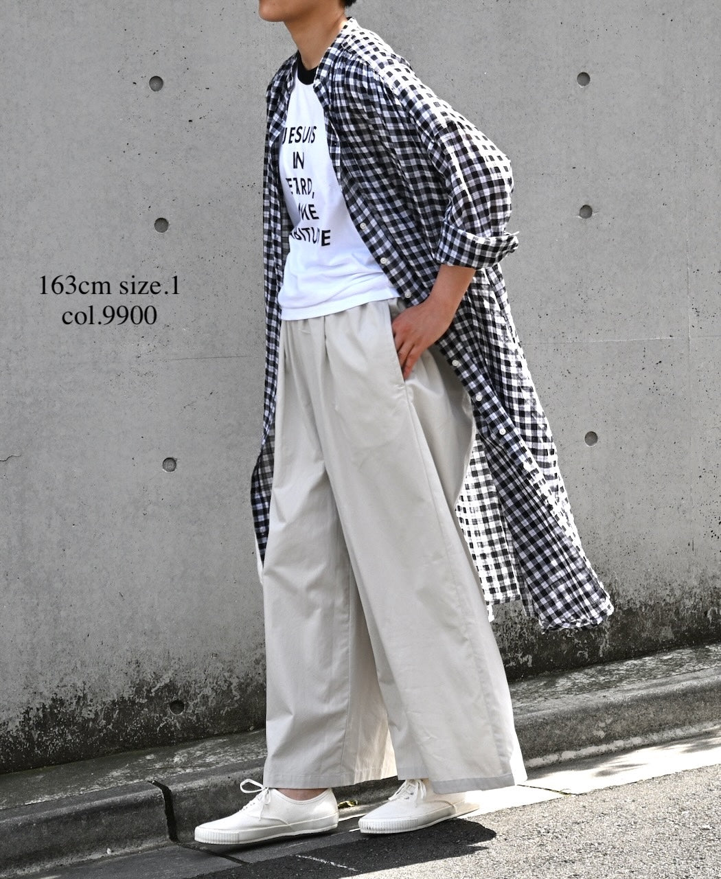 NSL26103 FANCY GINGHAM CHECK BANDED COLLAR GATHER SHIRT DRESS