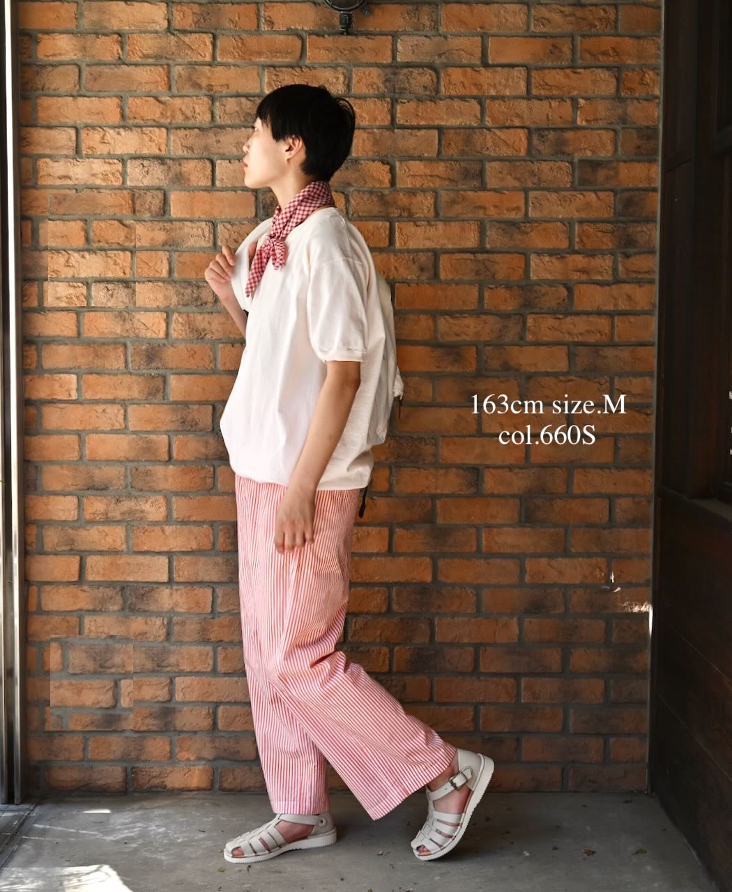 NVL2523 POPLIN STRIPE EASY PANTS