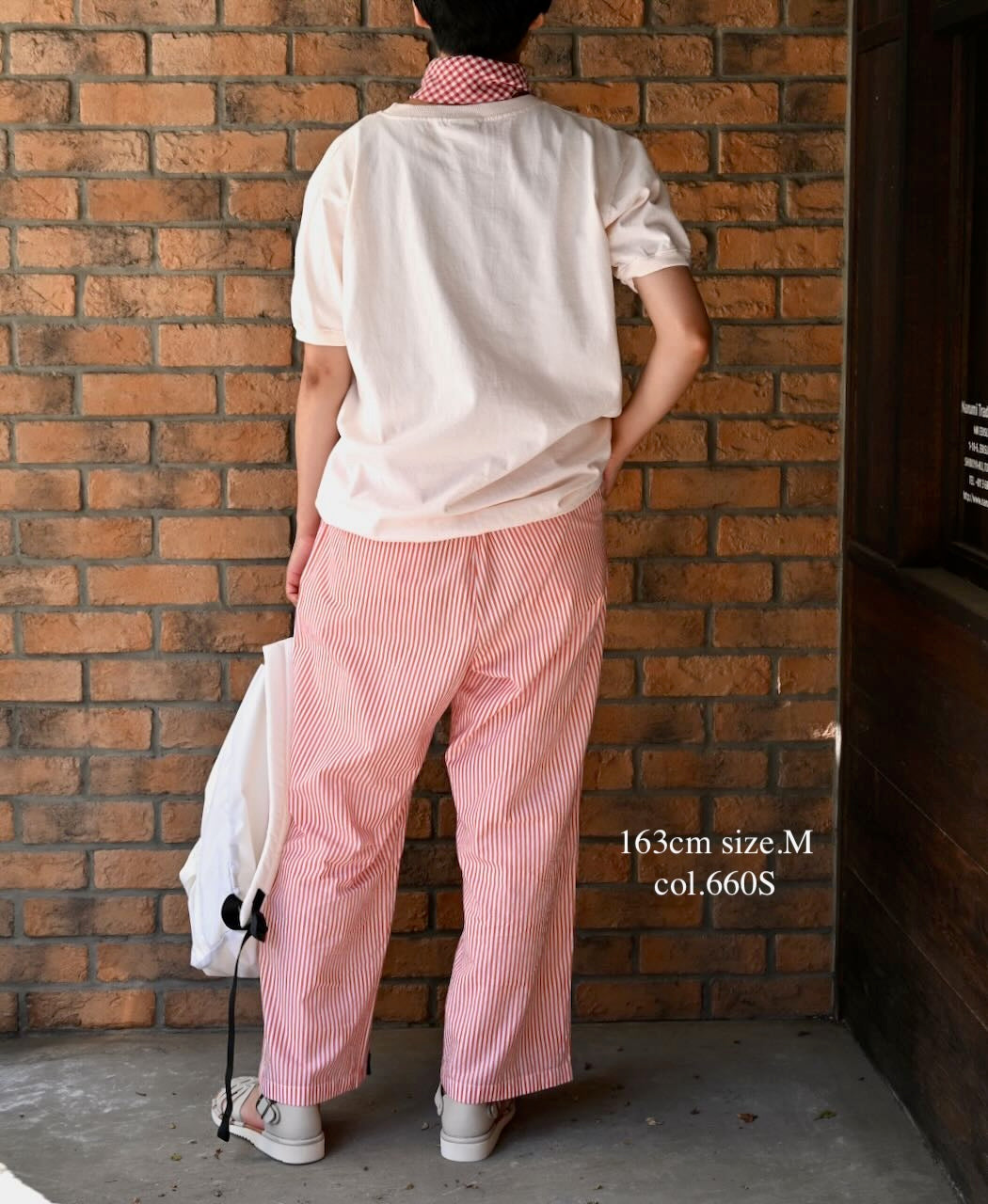 NVL2523 POPLIN STRIPE EASY PANTS