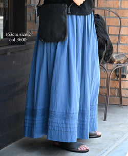 NSL26093 80s COTTON VOILE LACE GATHERED SKIRT
