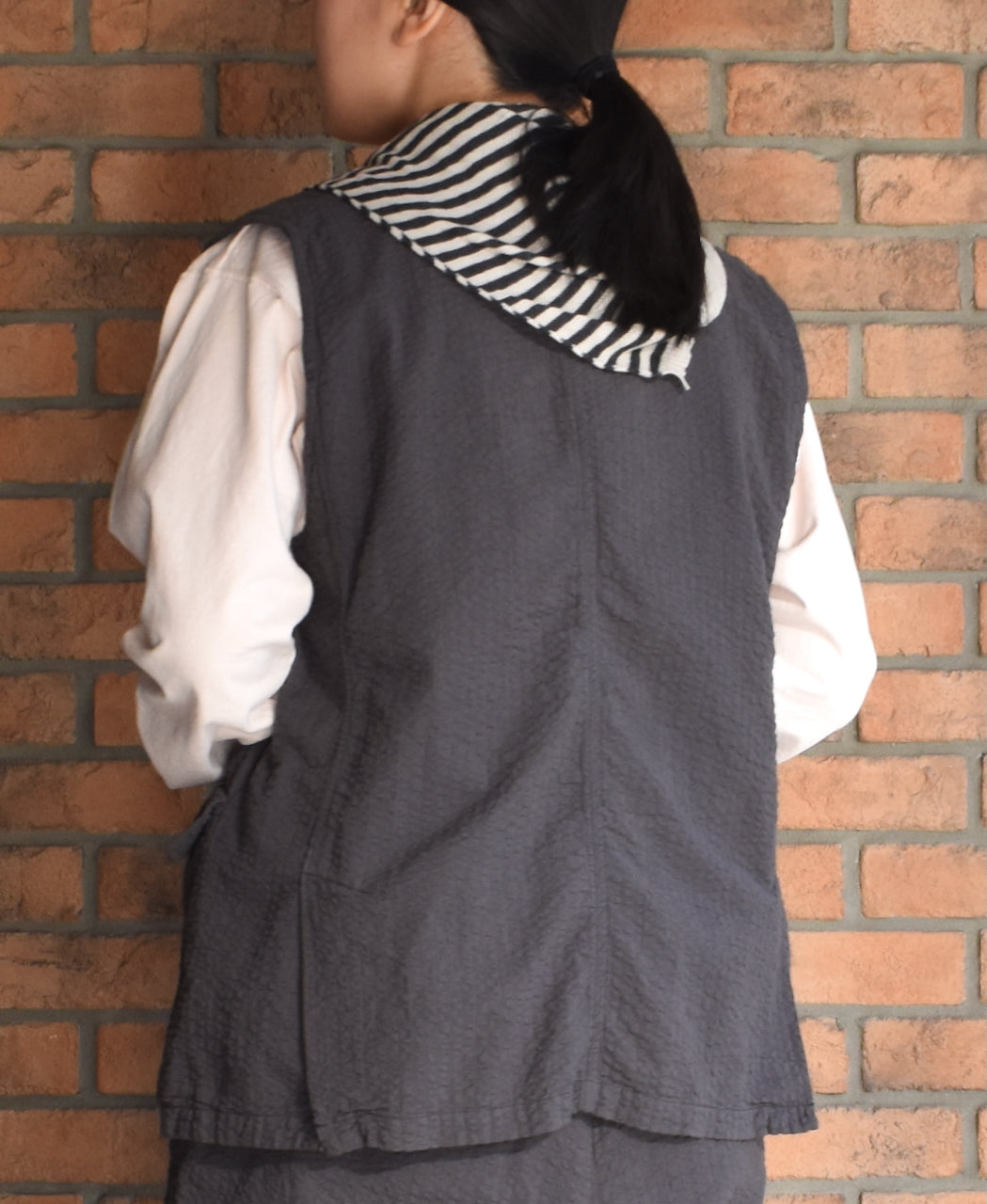 CLNAM2402S COTTON STRIPE TRIANGLE SCARF