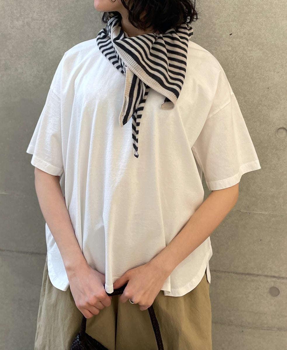 CLNAM2402S COTTON STRIPE TRIANGLE SCARF