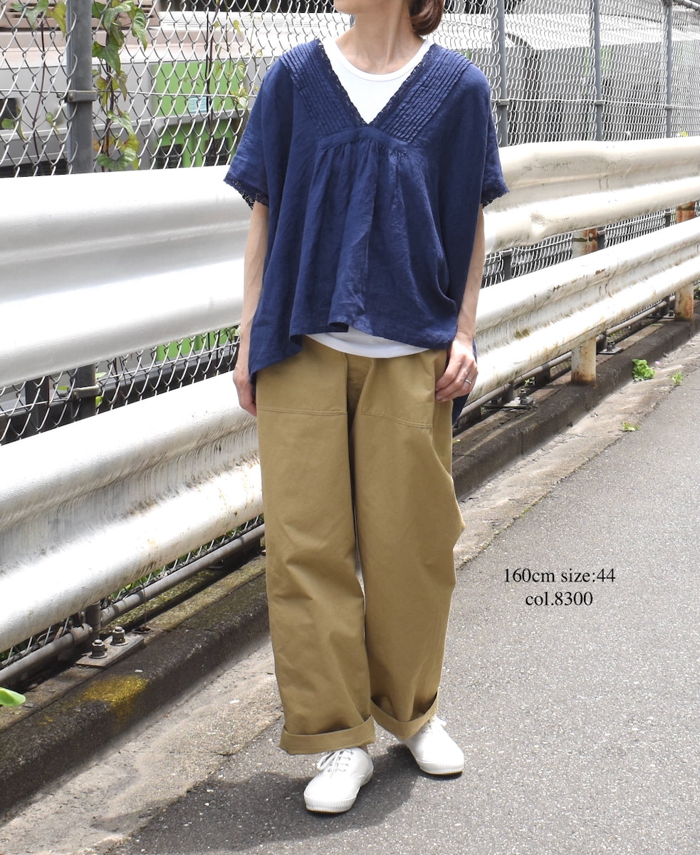 GNHT2451CL COTTON/LINEN KERSEY BAKER PANTS