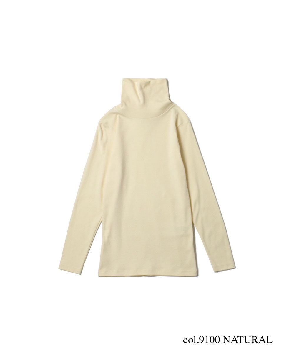 NMF1051 1×1 COTTON RIB TURTLE-NECK L/SL T-SHIRT