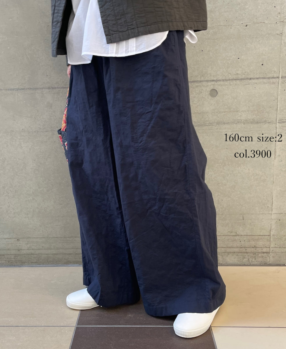 NMDS26212 60s STITCHED ORGANIC CAMBRIC EASY PANTS
