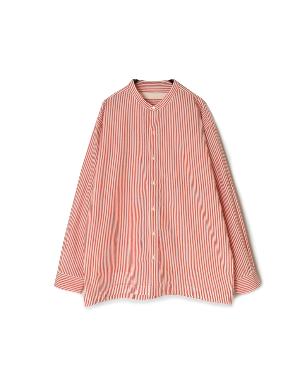 NVL2613 POPLIN STRIPE BANDED COLLAR L/SL SHIRT