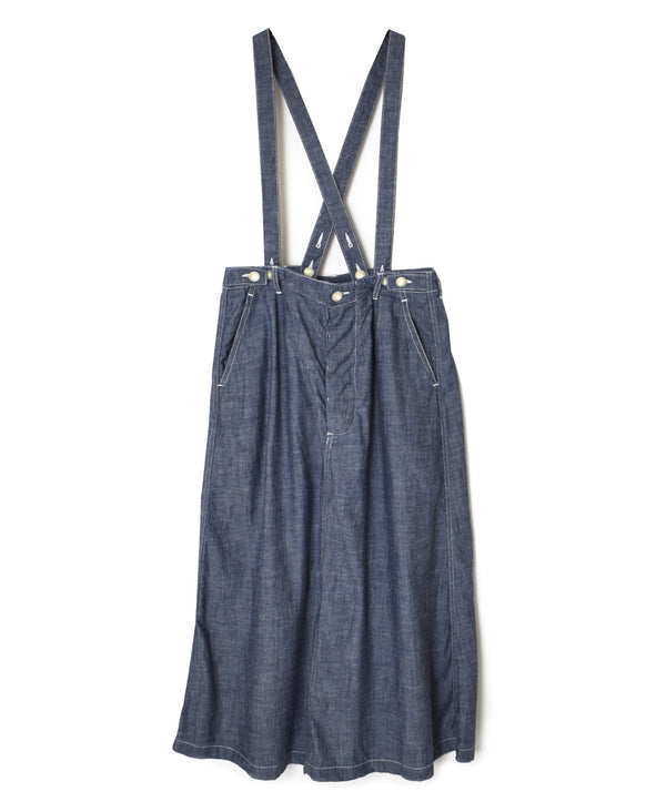 ISNAM2611CB NAVY (INDIGO) CHAMBRAY ADJUSTER TACK SKIRT WITH