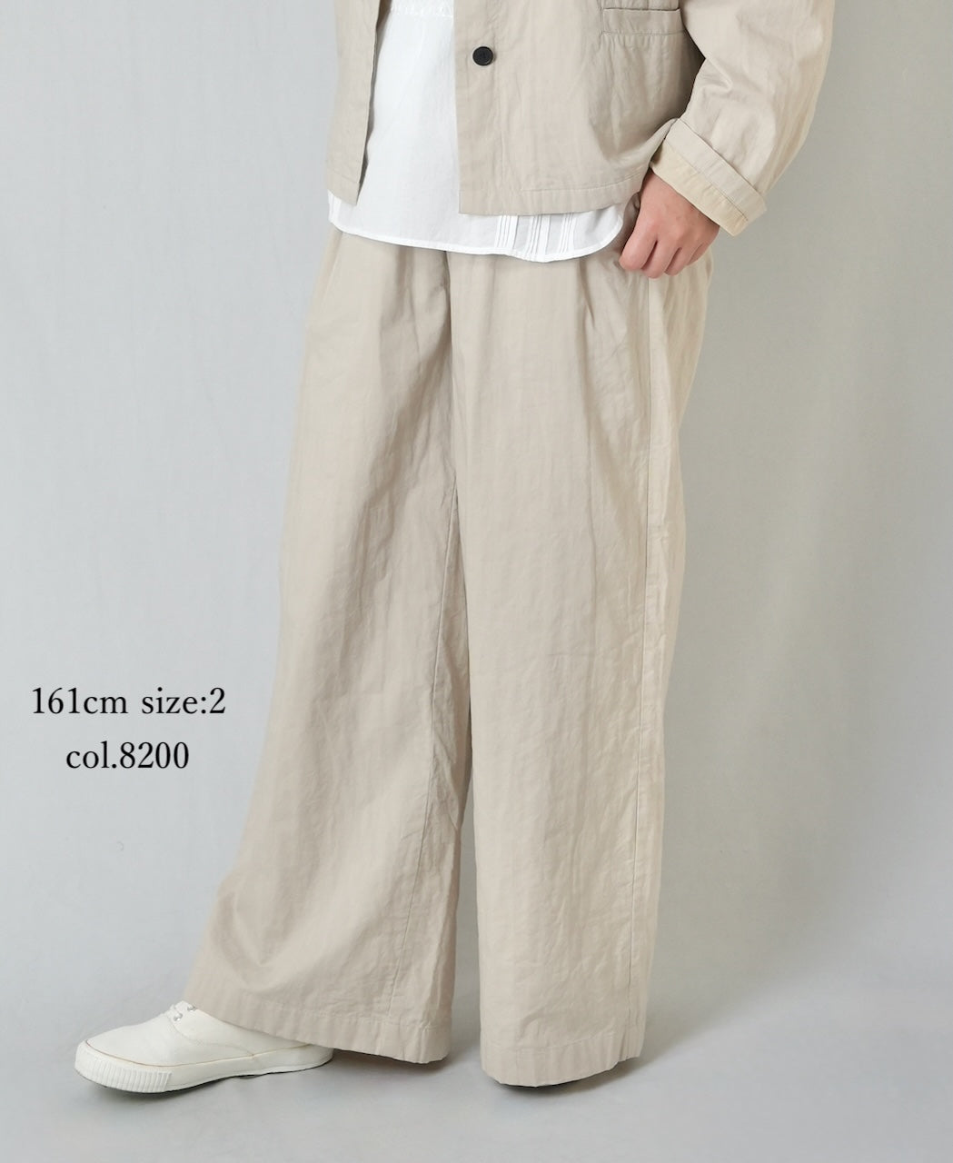 NMDS26212 60s STITCHED ORGANIC CAMBRIC EASY PANTS