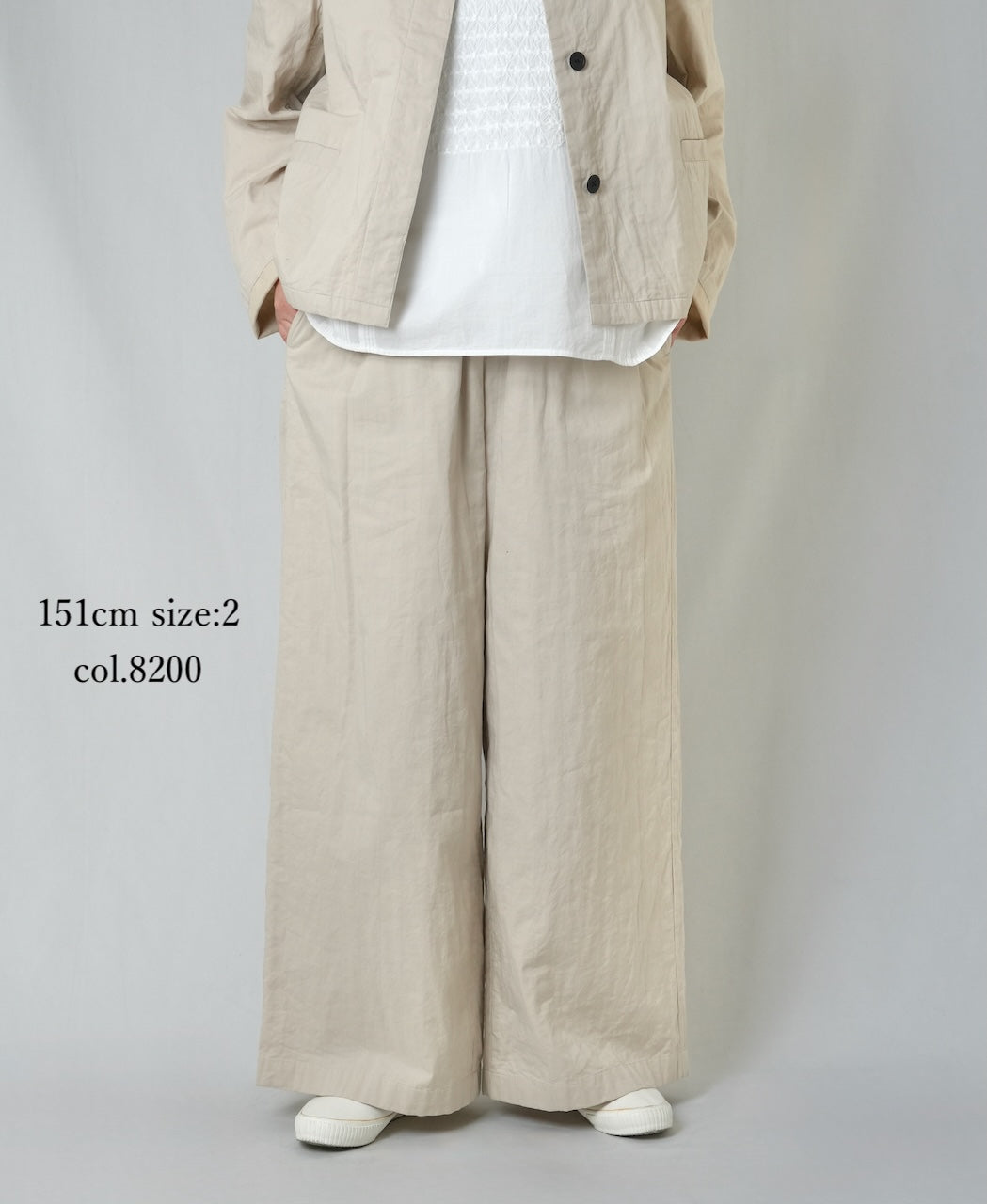 NMDS26212 60s STITCHED ORGANIC CAMBRIC EASY PANTS