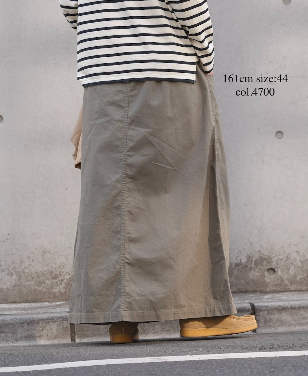 INHT2514CHW COTTON HERRINGBONE WASH  EASY SKIRT