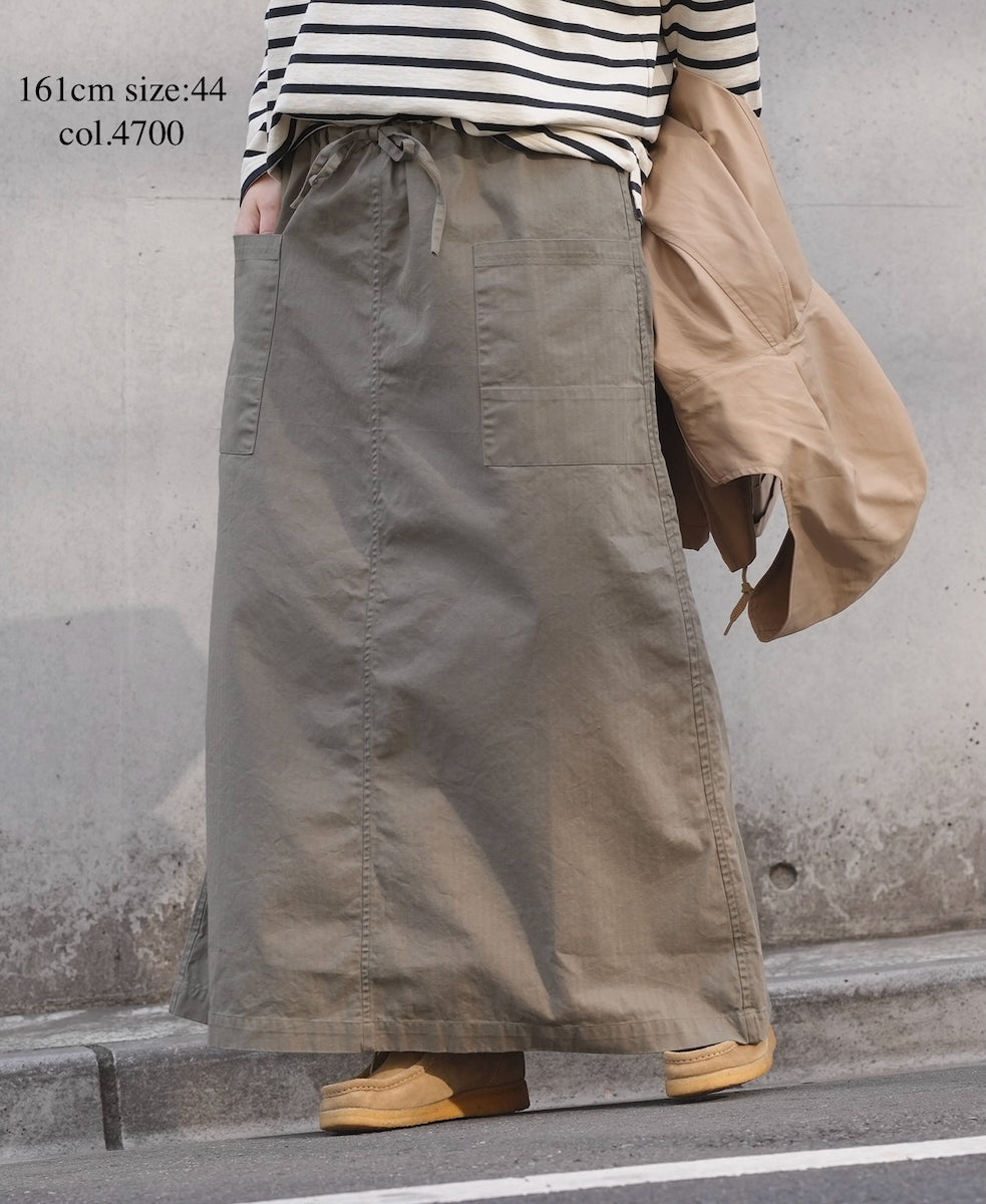 INHT2514CHW COTTON HERRINGBONE WASH  EASY SKIRT