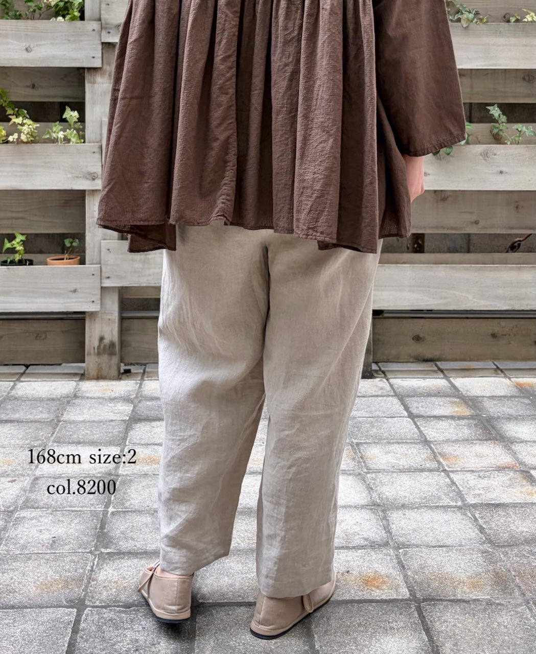 GNMDS2501FL 40s FRENCH LINEN DYED CANVAS 2TUCK TAPERED EASY PANTS