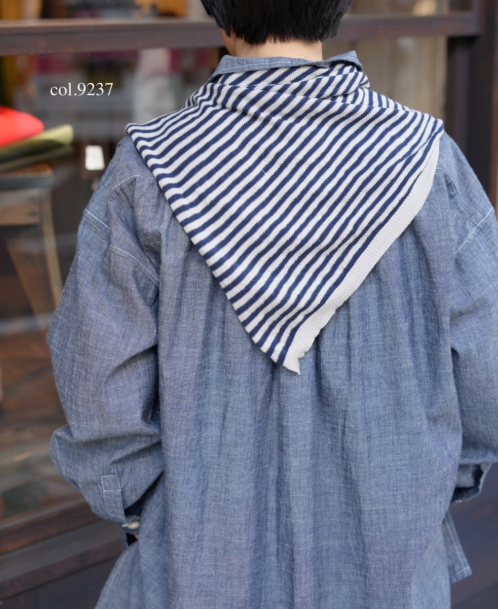 CLNAM2402S COTTON STRIPE TRIANGLE SCARF