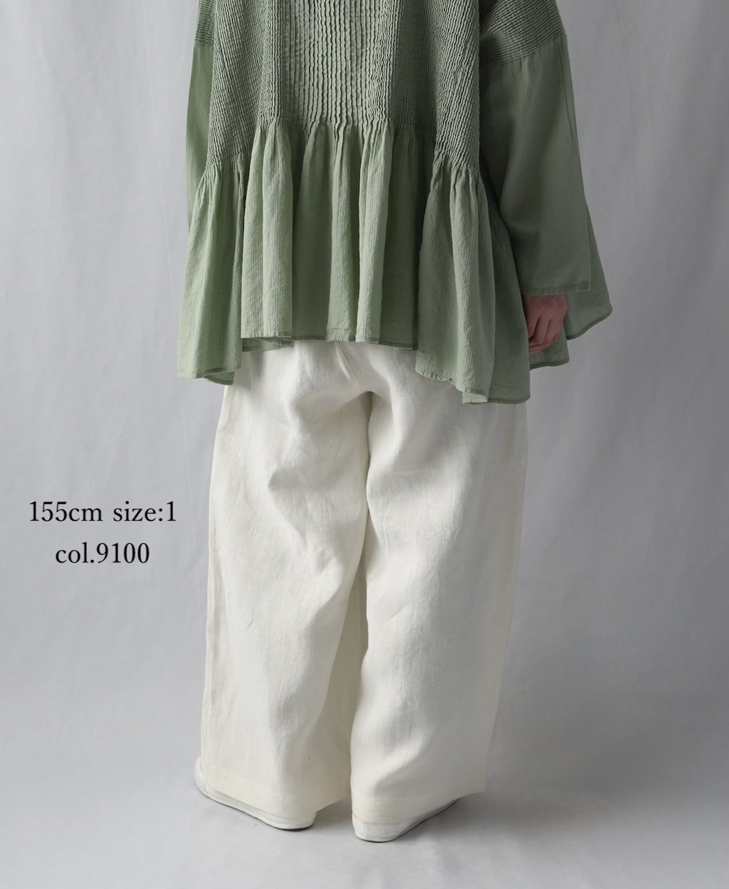 GNMDS2502FL 40s FRENCH LINEN DYED CANVAS 2TUCK WIDE EASY PANTS