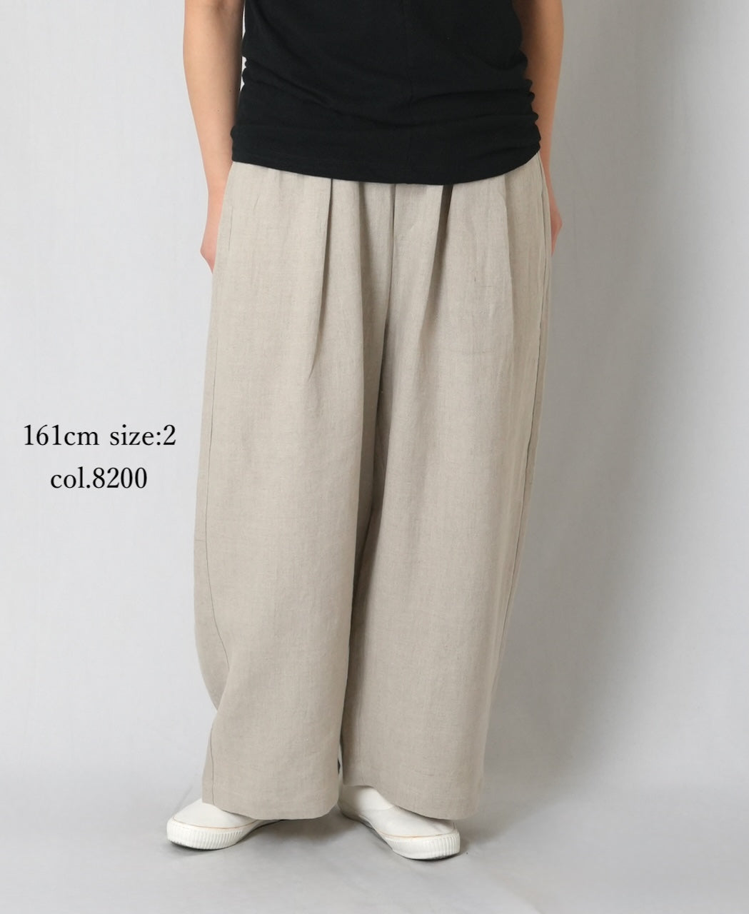 GNMDS2502FL 40s FRENCH LINEN DYED CANVAS 2TUCK WIDE EASY PANTS
