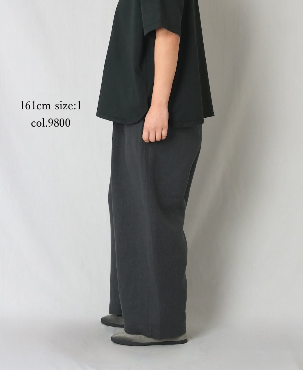 GNMDS2502FL 40s FRENCH LINEN DYED CANVAS 2TUCK WIDE EASY PANTS
