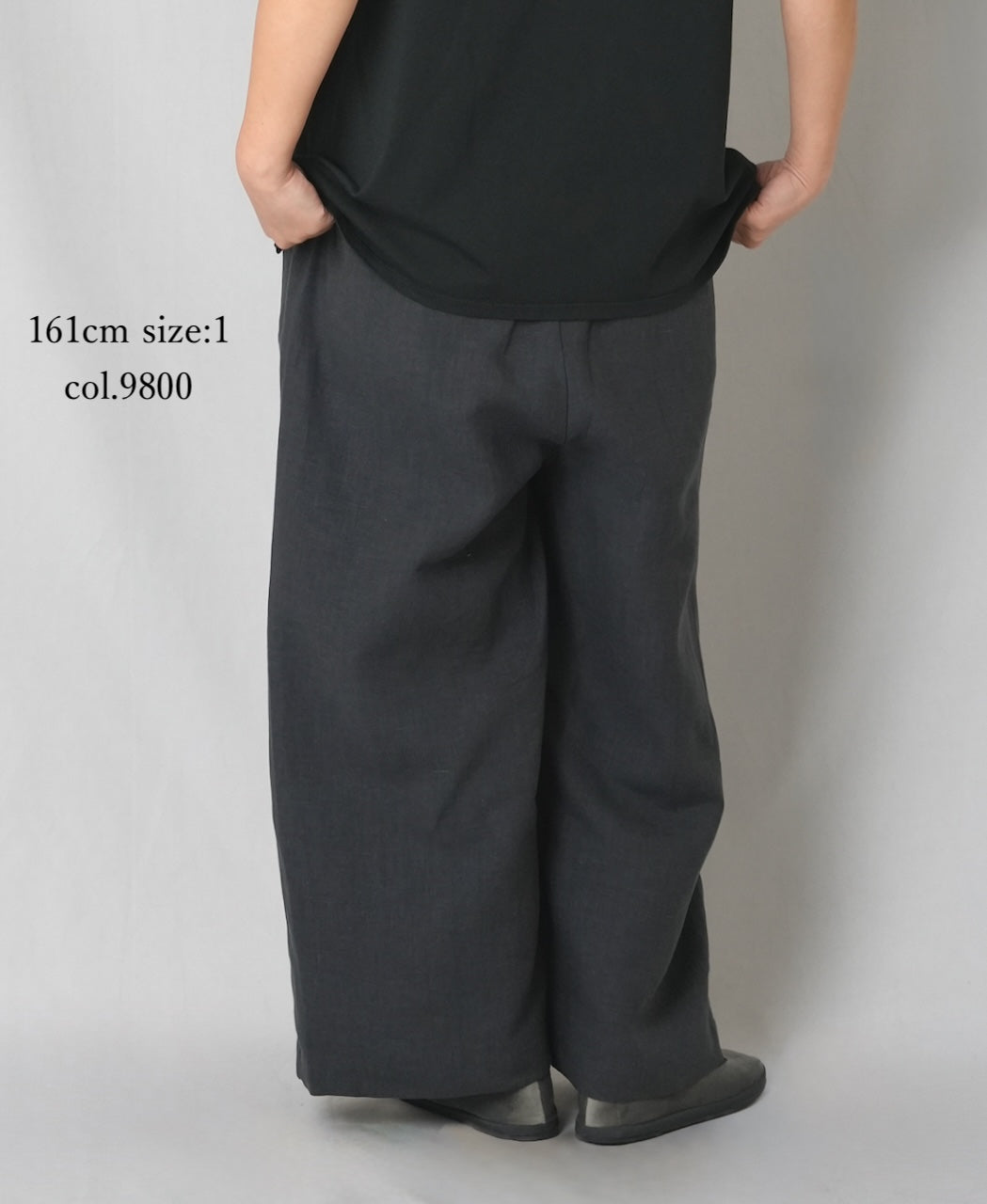 GNMDS2502FL 40s FRENCH LINEN DYED CANVAS 2TUCK WIDE EASY PANTS