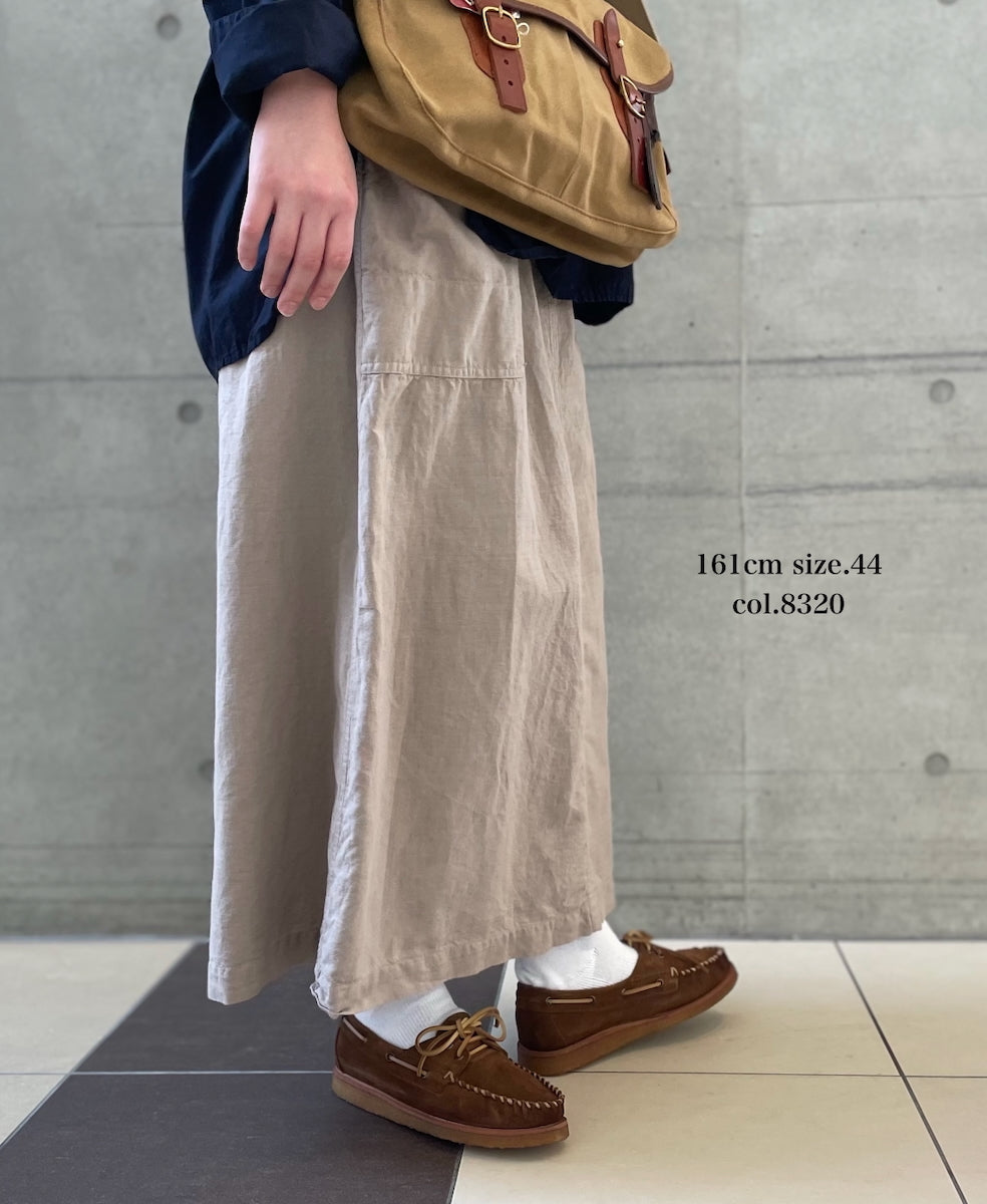 INHT2514CLD COTTON LINEN PLAIN  OVERDYE EASY SKIRT