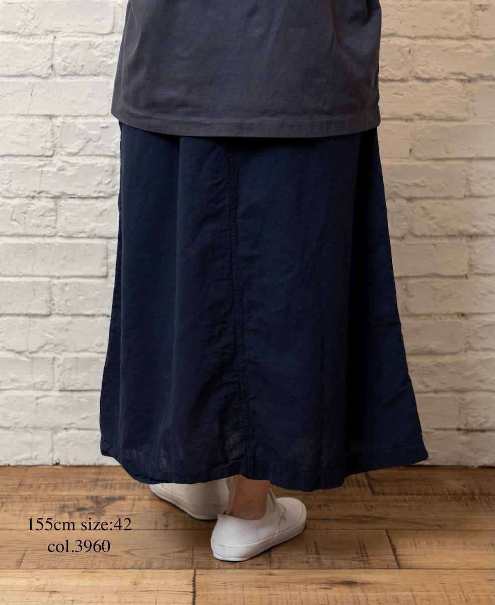 INHT2514CLD COTTON LINEN PLAIN  OVERDYE EASY SKIRT