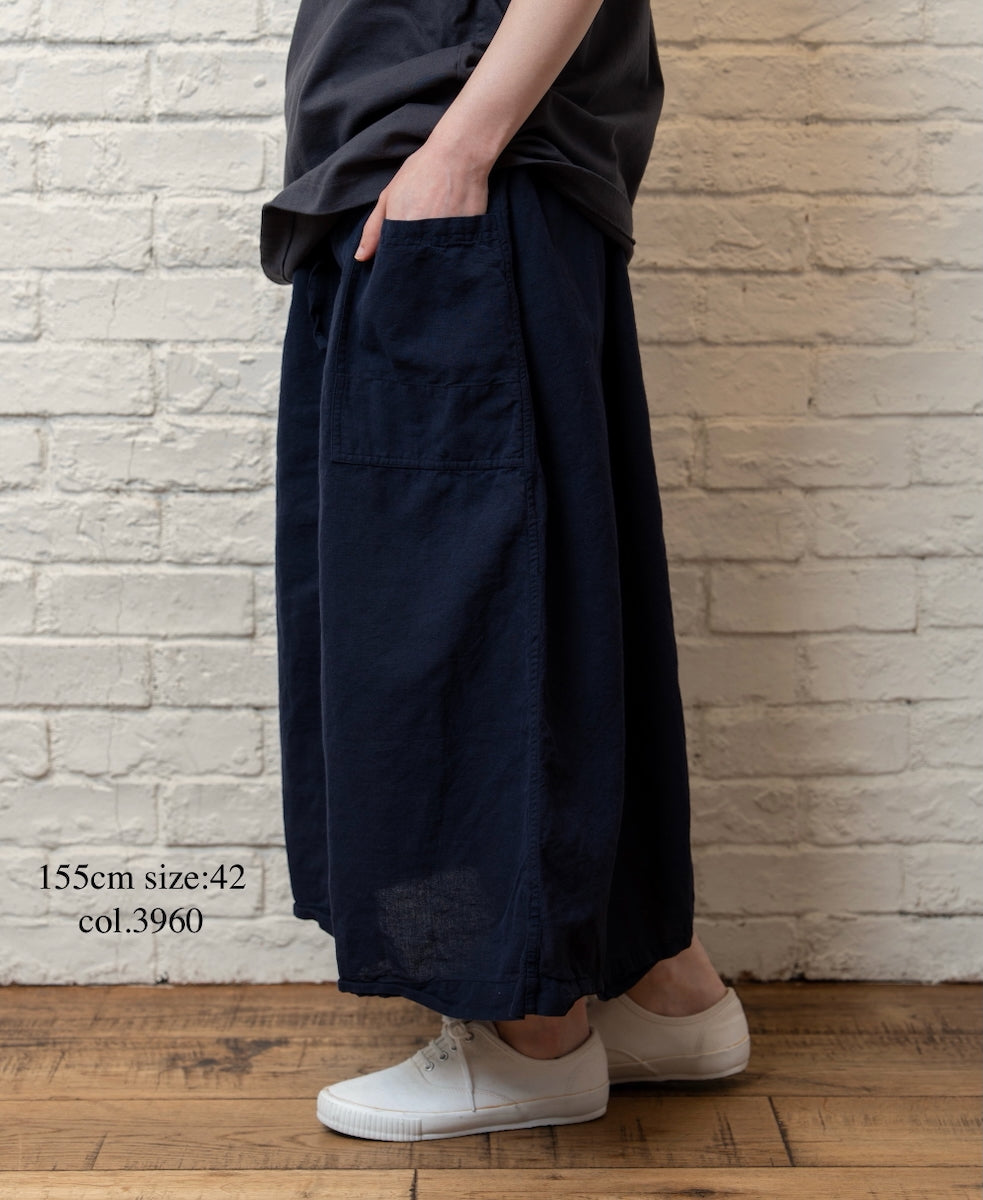 INHT2514CLD COTTON LINEN PLAIN  OVERDYE EASY SKIRT