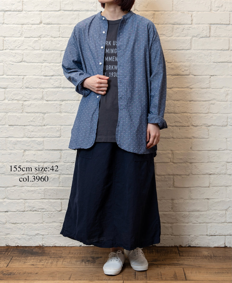 INHT2514CLD COTTON LINEN PLAIN  OVERDYE EASY SKIRT