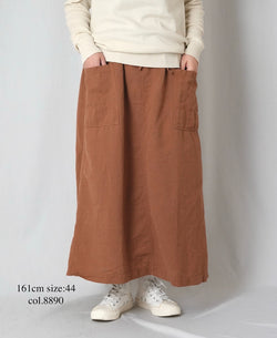 INHT2514CLD COTTON LINEN PLAIN  OVERDYE EASY SKIRT
