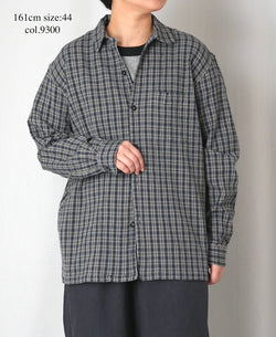 INHT2512CCD COTTON CHECK  OVERDYE ONE-UP COLLAR SHIRT