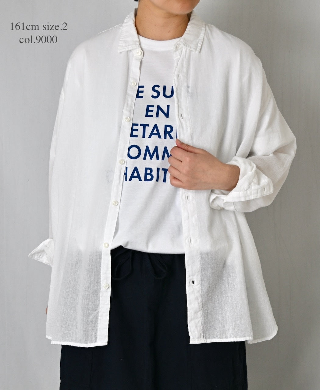 INAM2502G3D 30s GAUZE OVERDYE UTILITY REGULAR COLLAR SHIRT