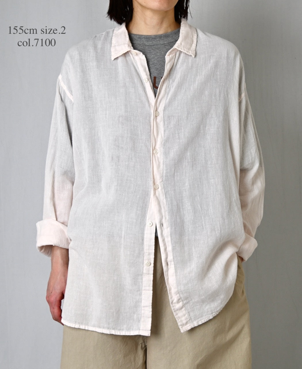 INAM2502G3D 30s GAUZE OVERDYE UTILITY REGULAR COLLAR SHIRT