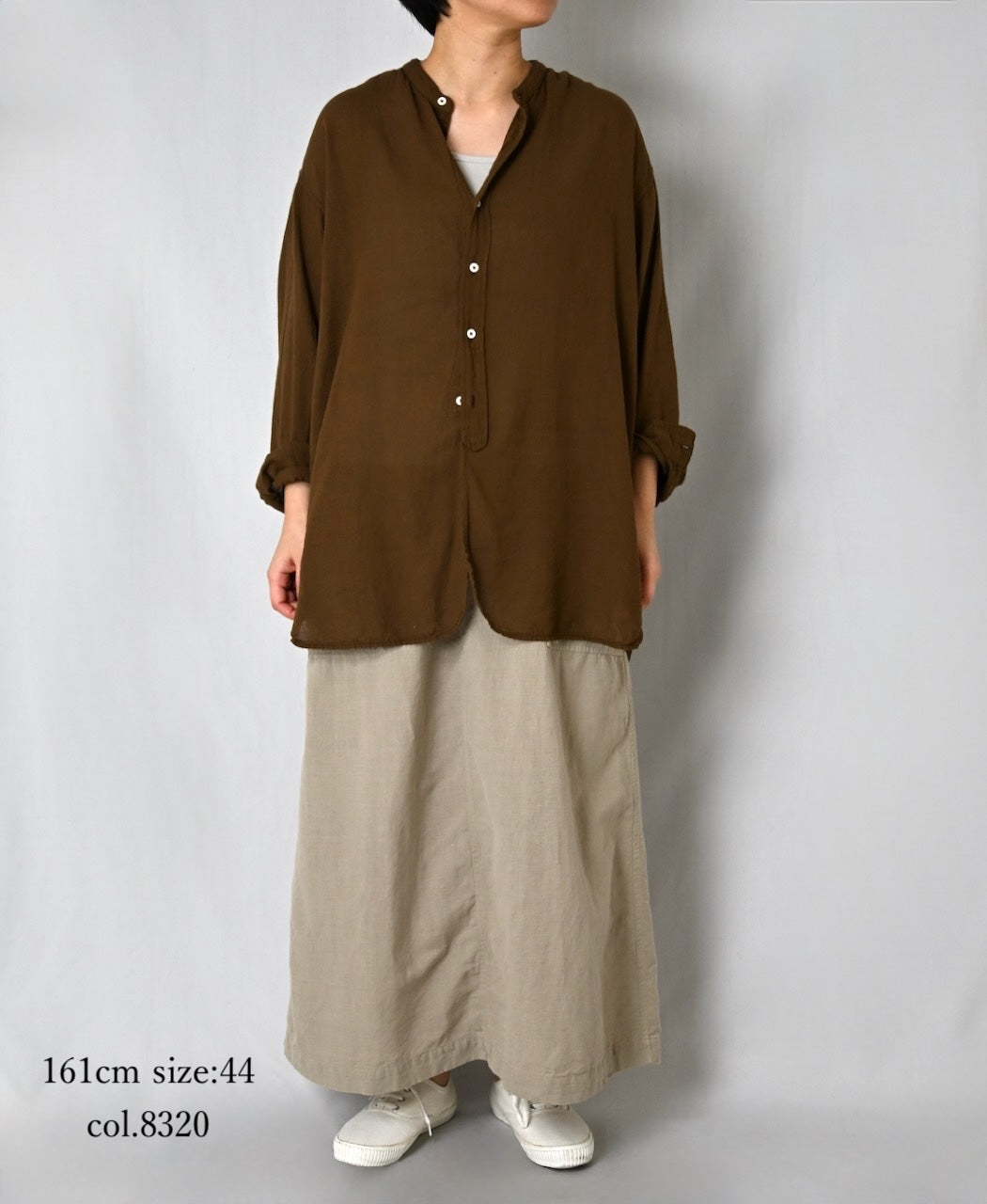 INHT2514CLD COTTON LINEN PLAIN  OVERDYE EASY SKIRT