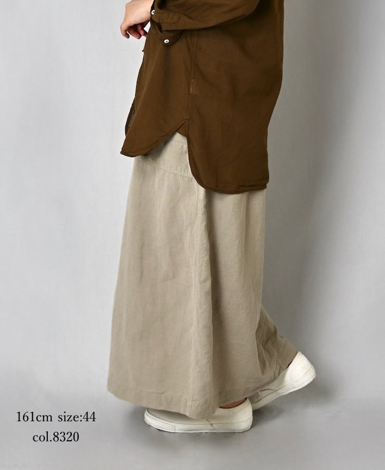 INHT2514CLD COTTON LINEN PLAIN  OVERDYE EASY SKIRT