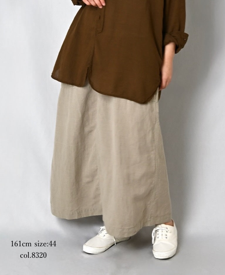INHT2514CLD COTTON LINEN PLAIN  OVERDYE EASY SKIRT