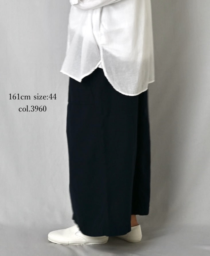 INHT2514CLD COTTON LINEN PLAIN  OVERDYE EASY SKIRT