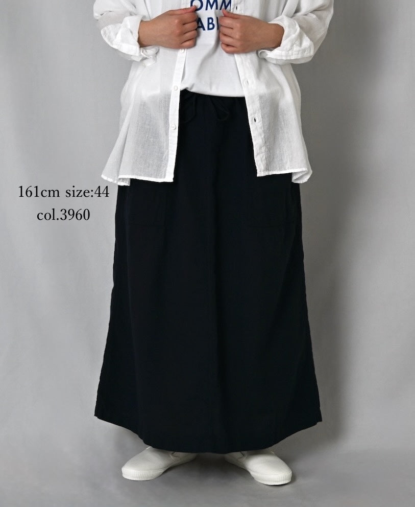INHT2514CLD COTTON LINEN PLAIN  OVERDYE EASY SKIRT