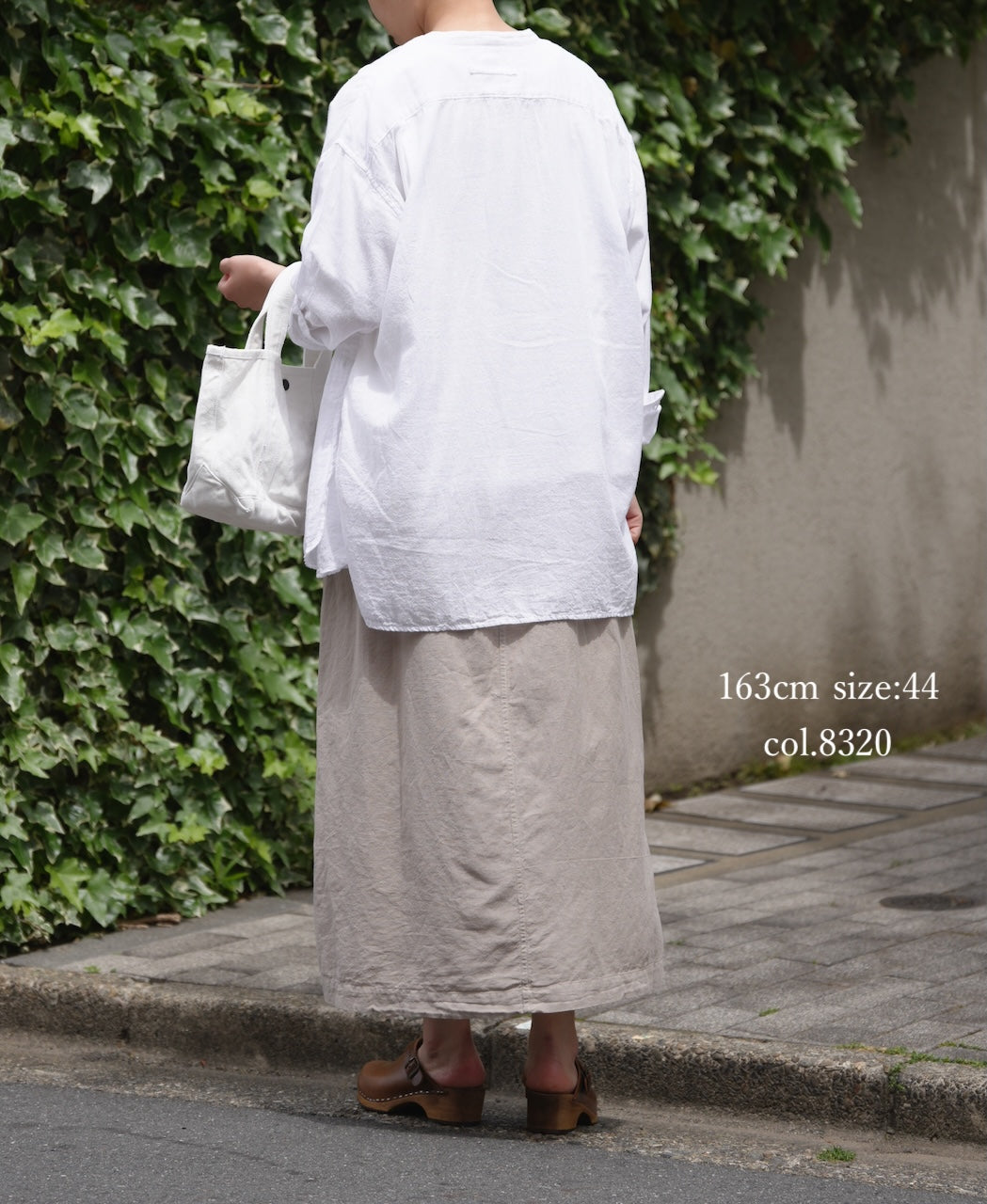 INHT2514CLD COTTON LINEN PLAIN  OVERDYE EASY SKIRT