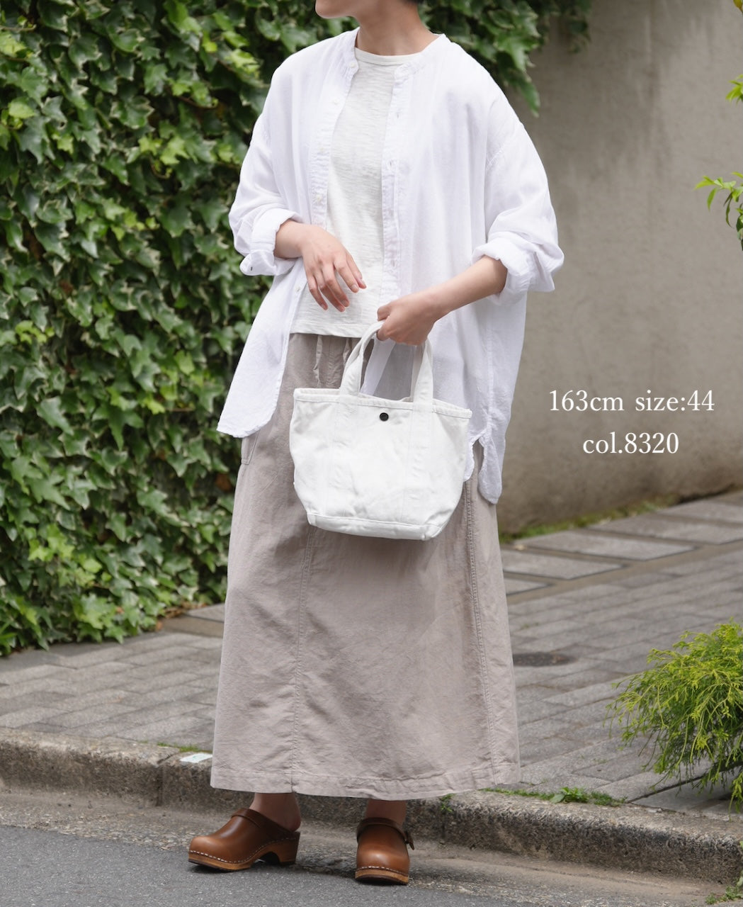 INHT2514CLD COTTON LINEN PLAIN  OVERDYE EASY SKIRT