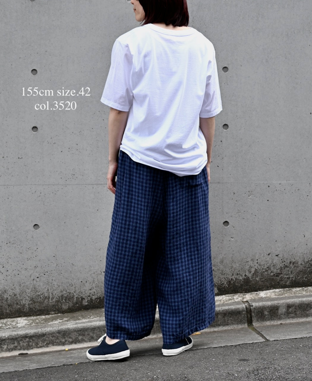 LNHT1713LC LINEN CHECK OVERDYE EASY PANTS