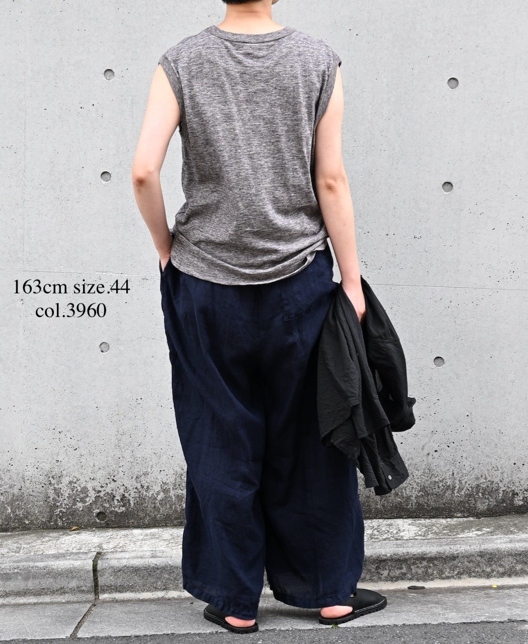 LNHT1713L LINEN PLAIN OVERDYE EASY PANTS