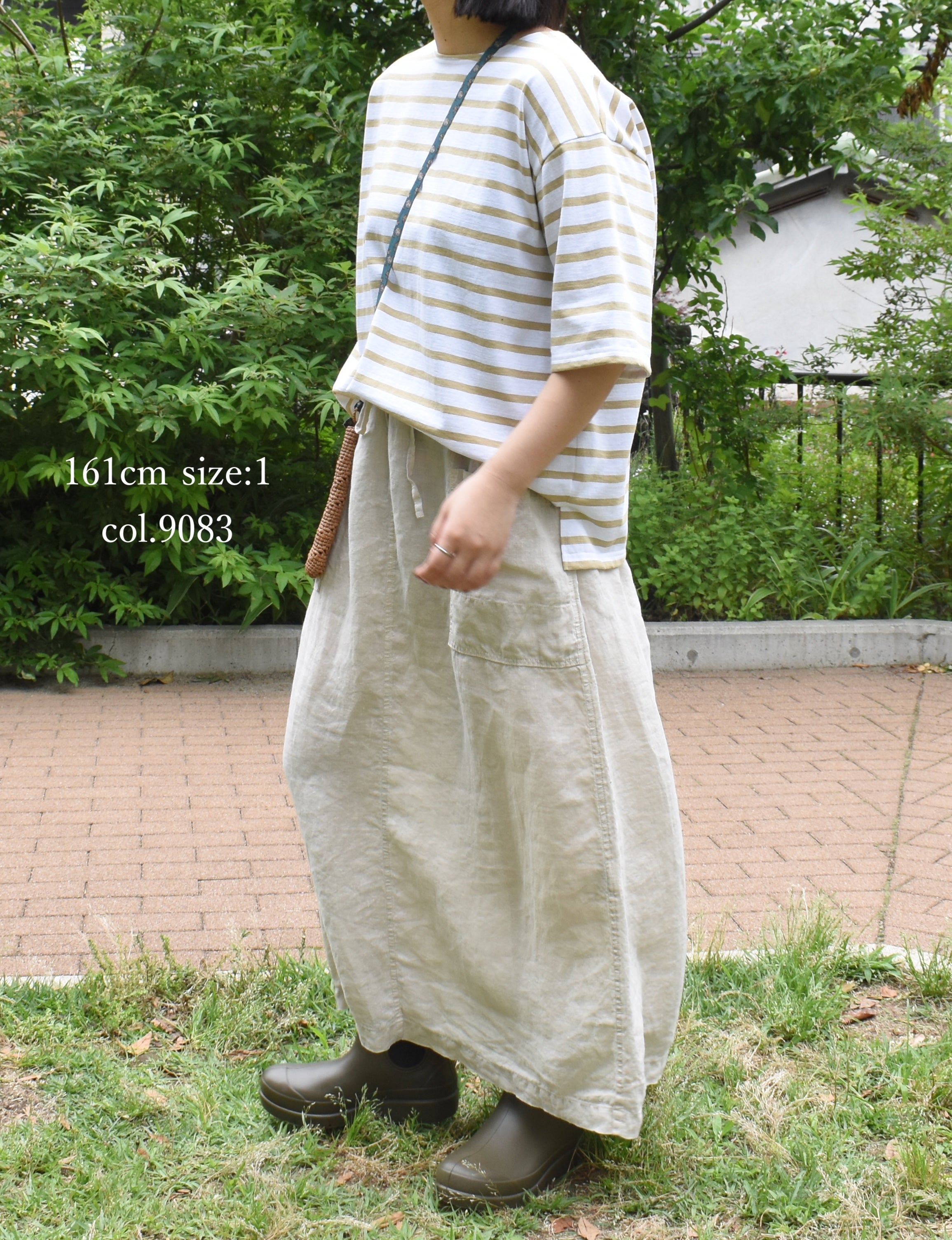 NLA2501 REGULAR STRIPE DROP SHOULDR S/SL BASQUE SHIRT