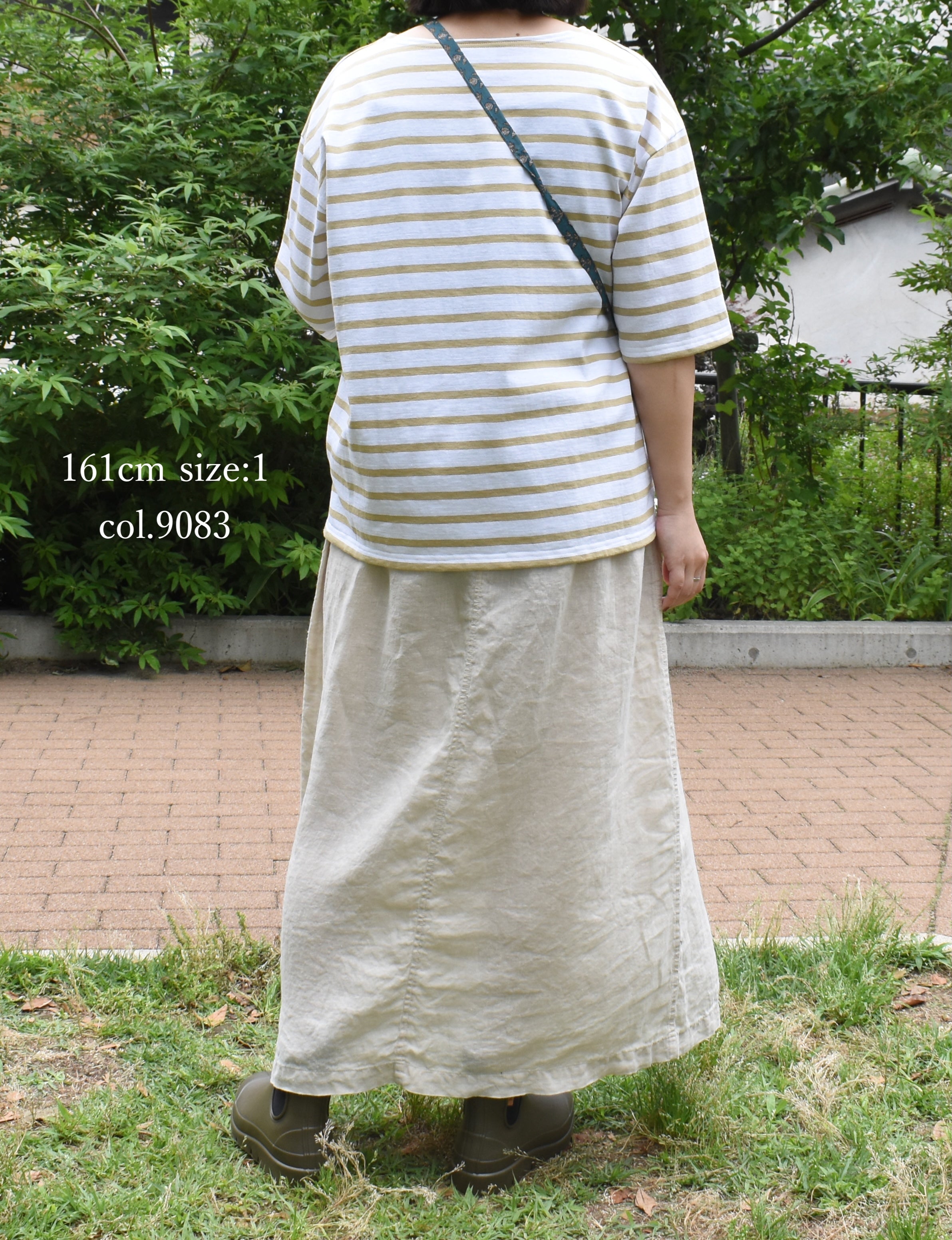 NLA2501 REGULAR STRIPE DROP SHOULDR S/SL BASQUE SHIRT