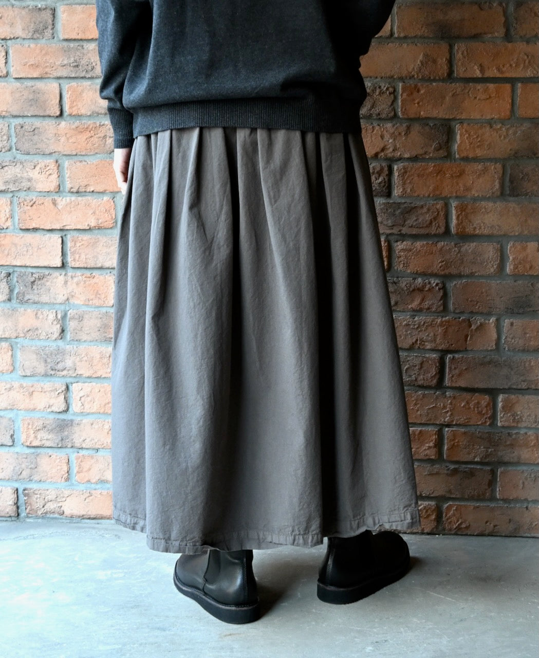 INAM2654PD 40s POPLIN OVERDYE EASY GATHERED SKIRT