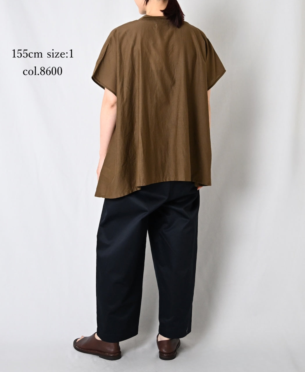 NSL26041 COTTON SILK PLAIN BANDED COLLAR FRENCH/SL SHIRT