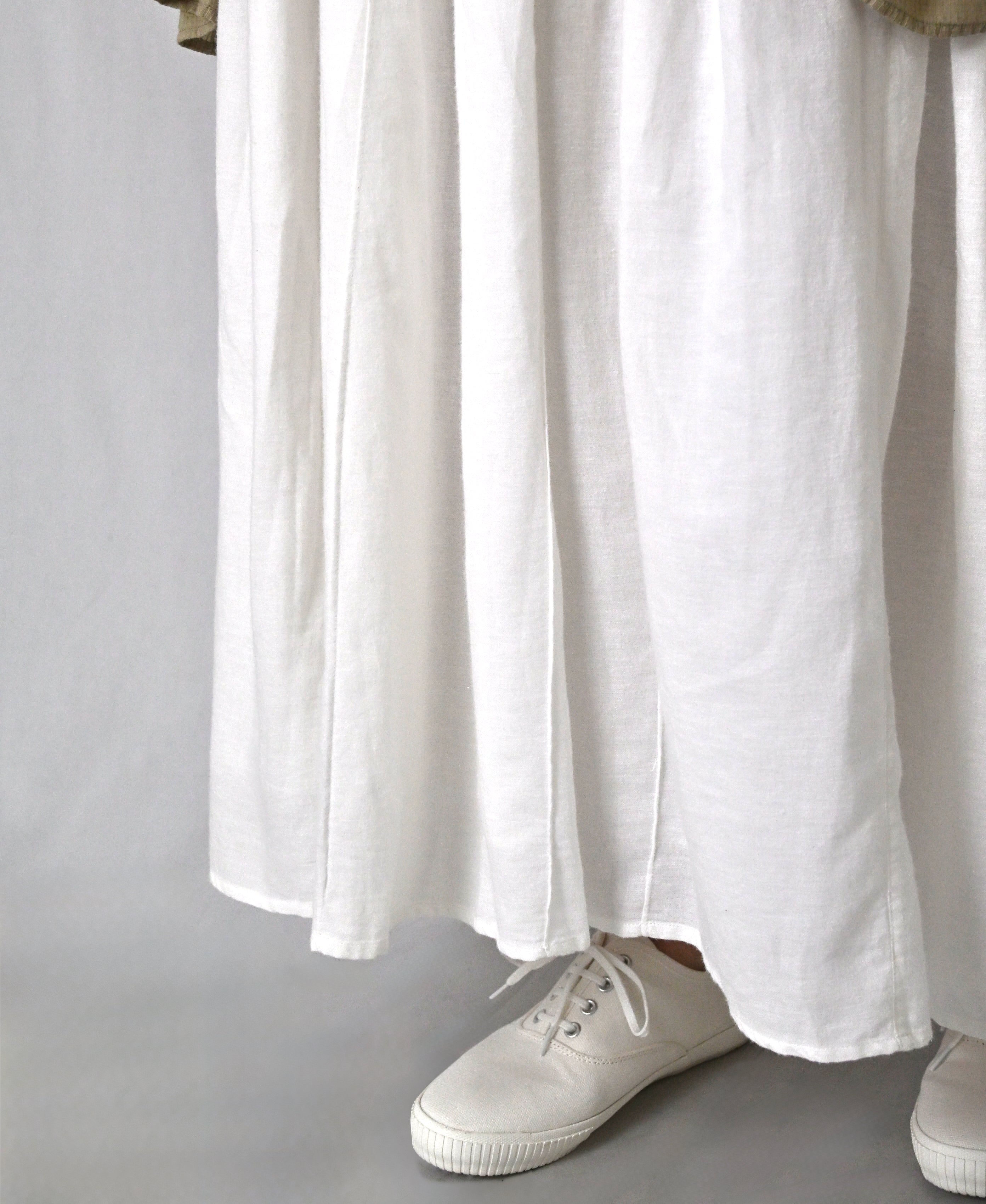 INMDS26705 TWILL COTTON KHADI PLAIN GATHERED SKIRT