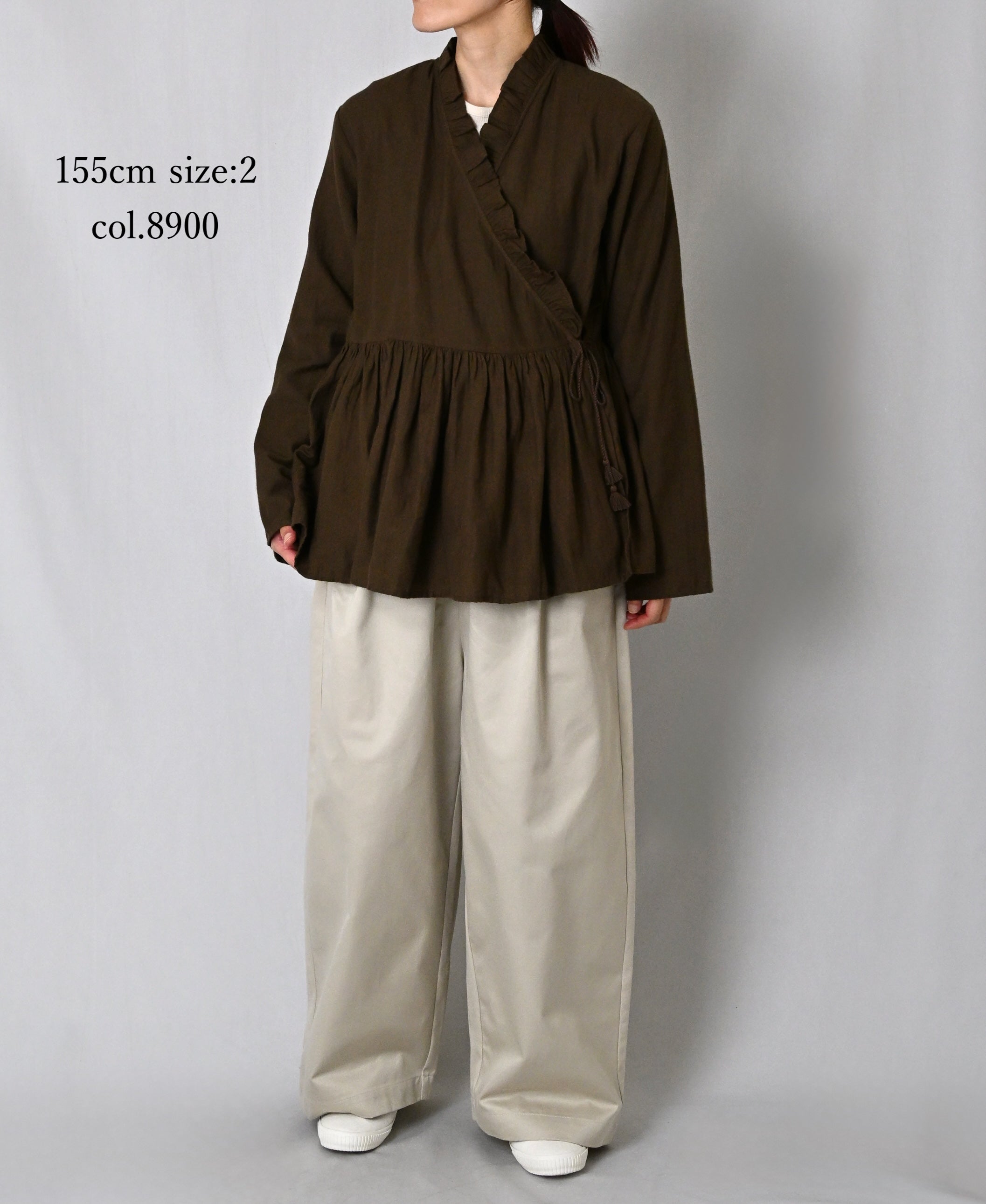 INMDS26701 TWILL COTTON KHADI PLAIN FRILL CACHE COEUR