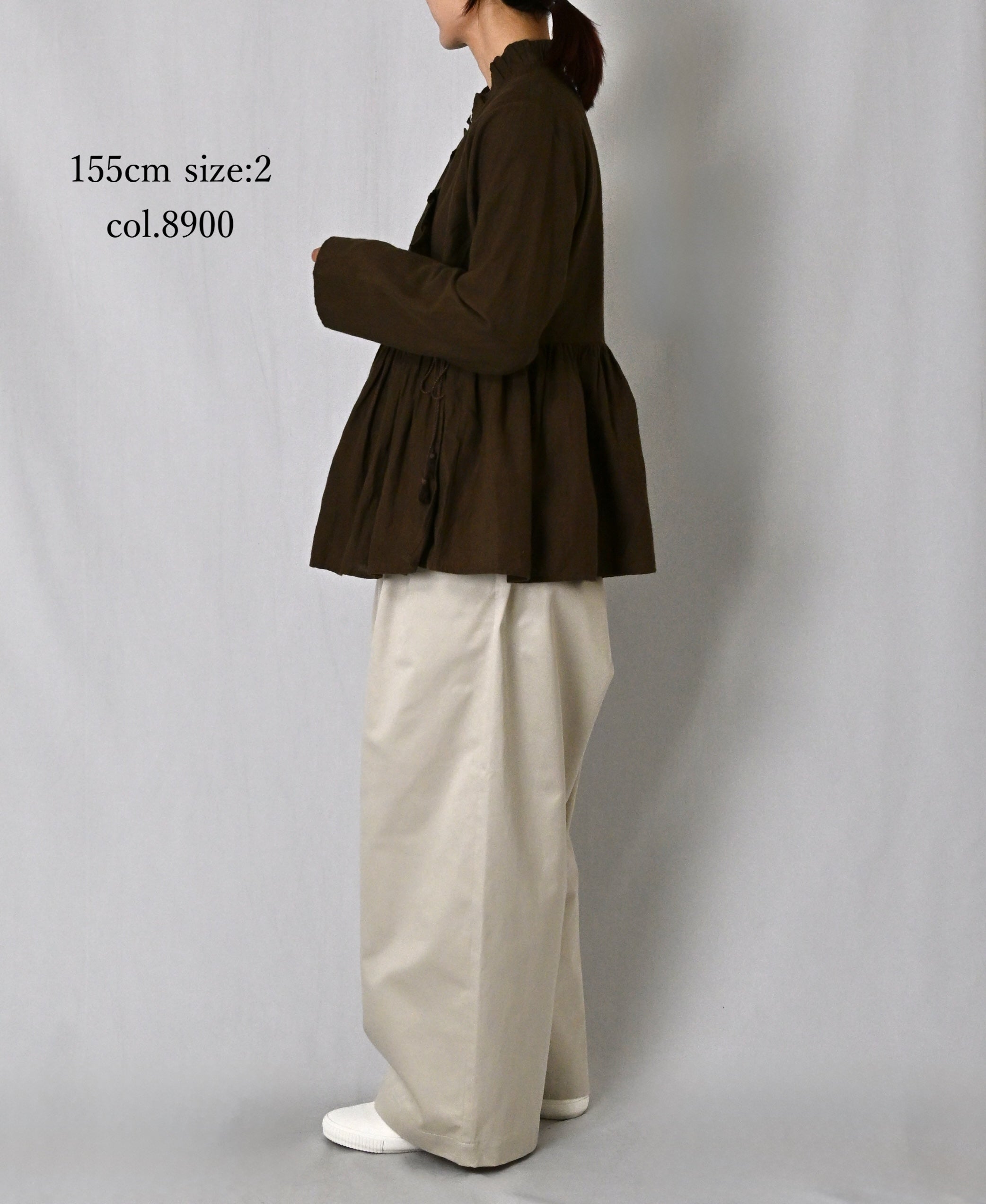 INMDS26701 TWILL COTTON KHADI PLAIN FRILL CACHE COEUR
