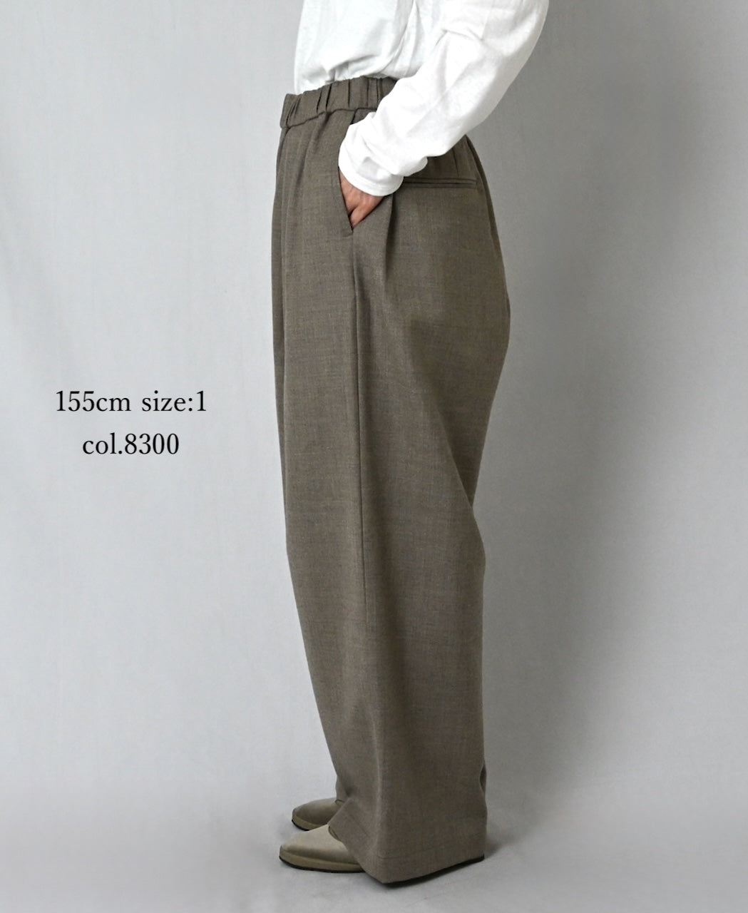 GNMDS2502WS WOOL SERGE 2TUCK WIDE EASY PANTS