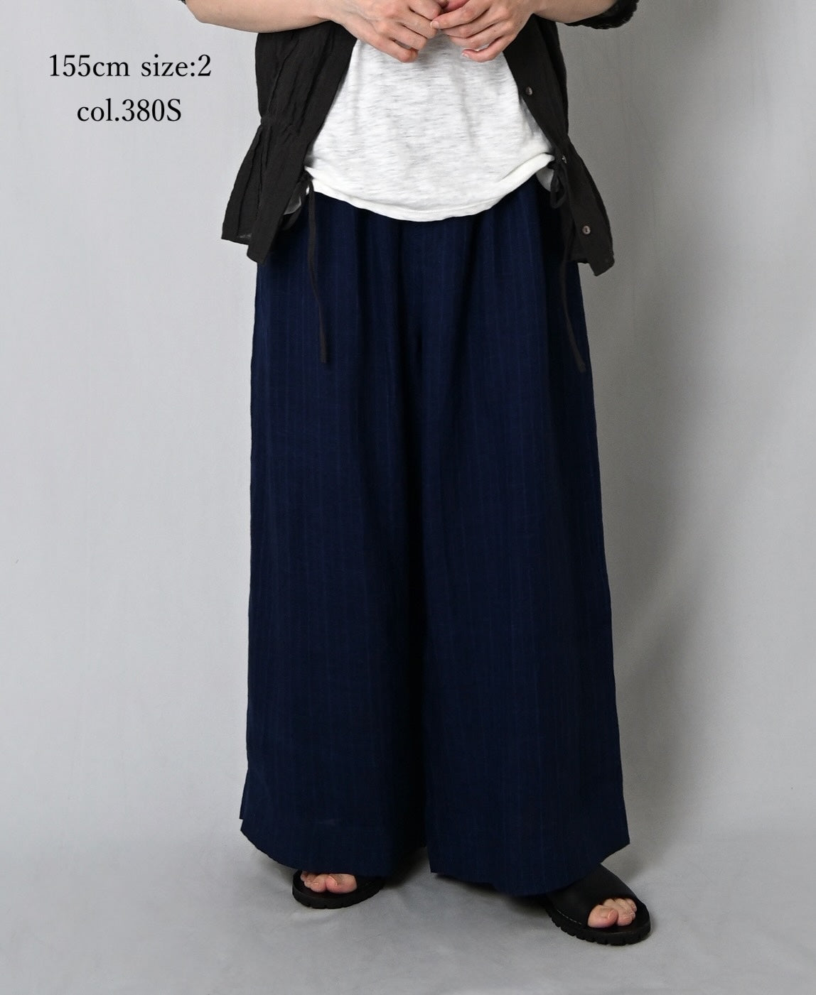 INMDS25122 YARN DYE NATURAL INDIGO EASY PANTS