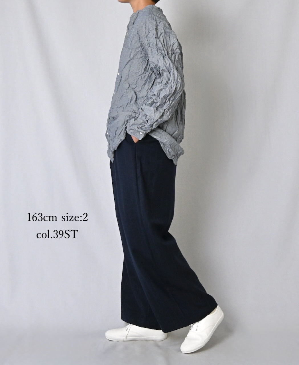 GNMDS2502WS WOOL SERGE 2TUCK WIDE EASY PANTS