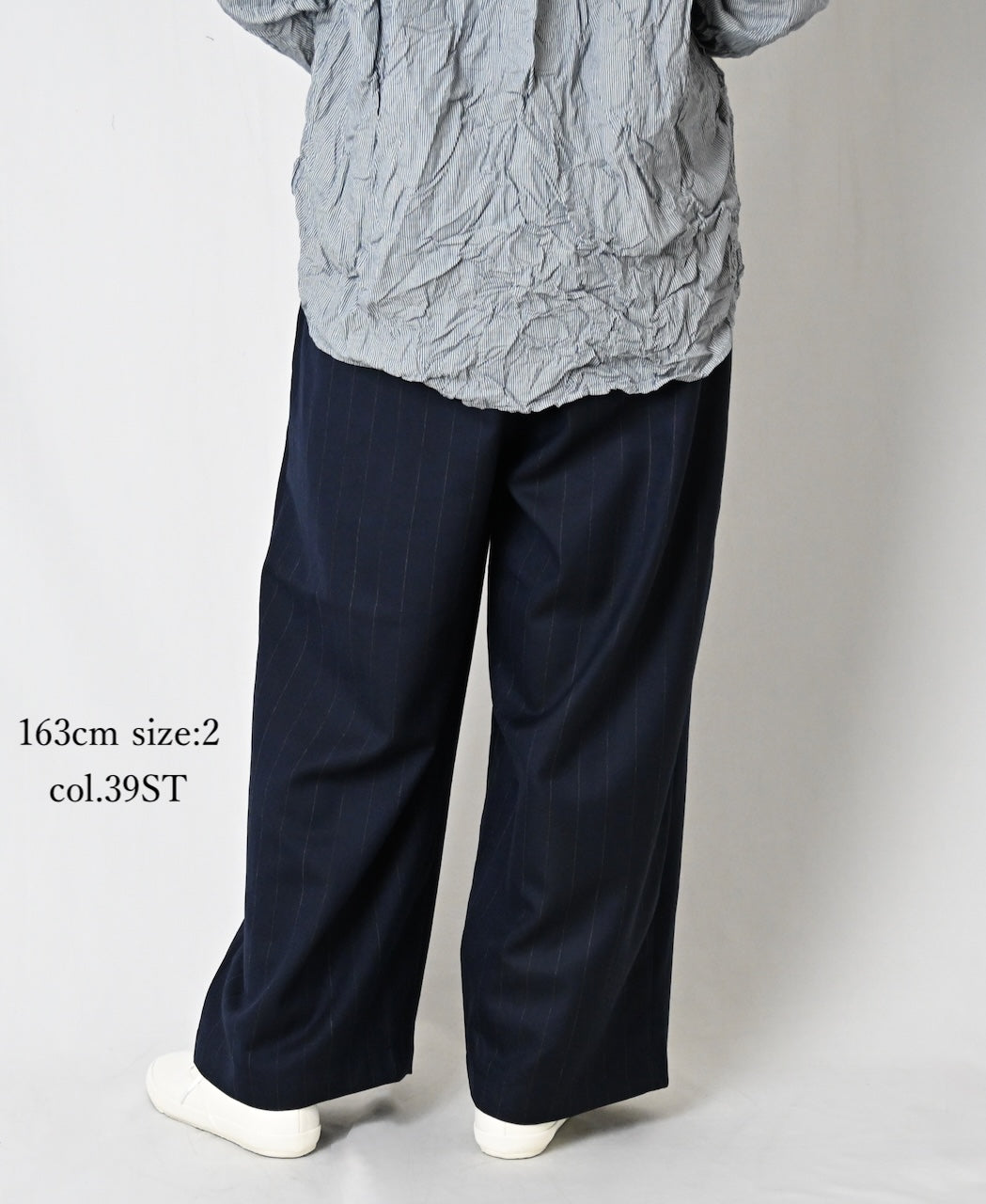 GNMDS2502WS WOOL SERGE 2TUCK WIDE EASY PANTS