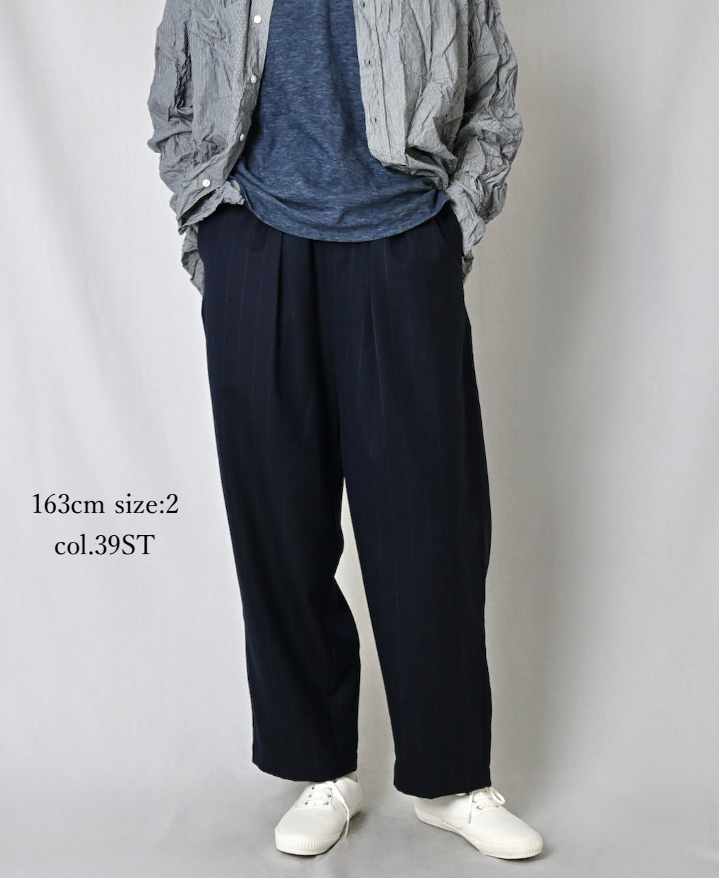 GNMDS2501WS WOOL SERGE 2TUCK TAPERED EASY PANTS